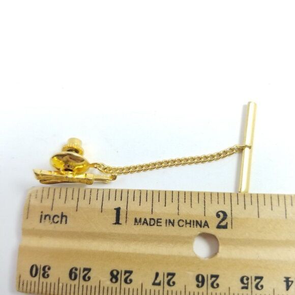 Vintage Golf Bag Tie Tacks, Gold Tone, Golfer Golfing Golf Clubs, Tie Pin - Picture 4 of 5